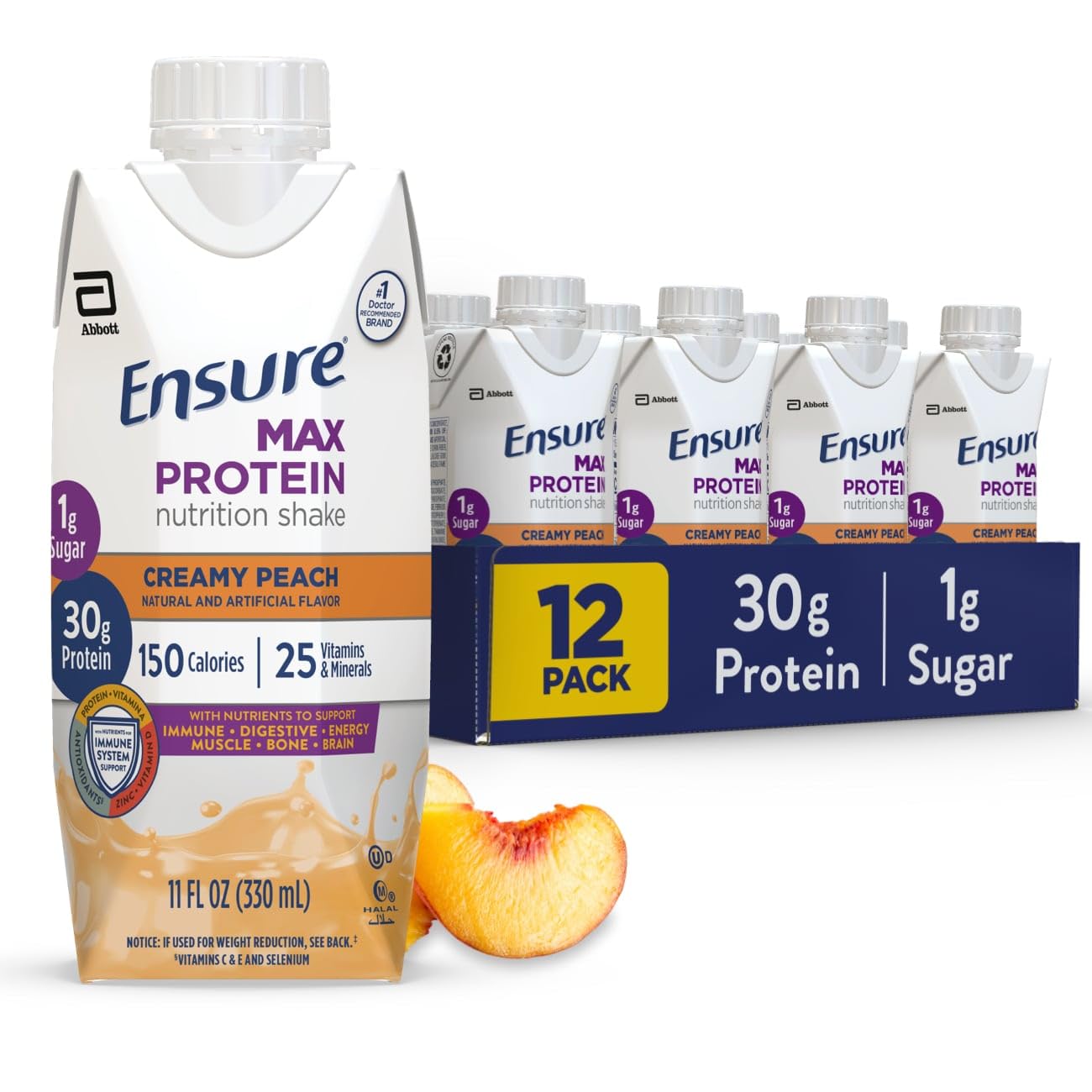 Ensure Max Protein Cherry Cheesecake Shake, 30g High Protein, 12 Pack