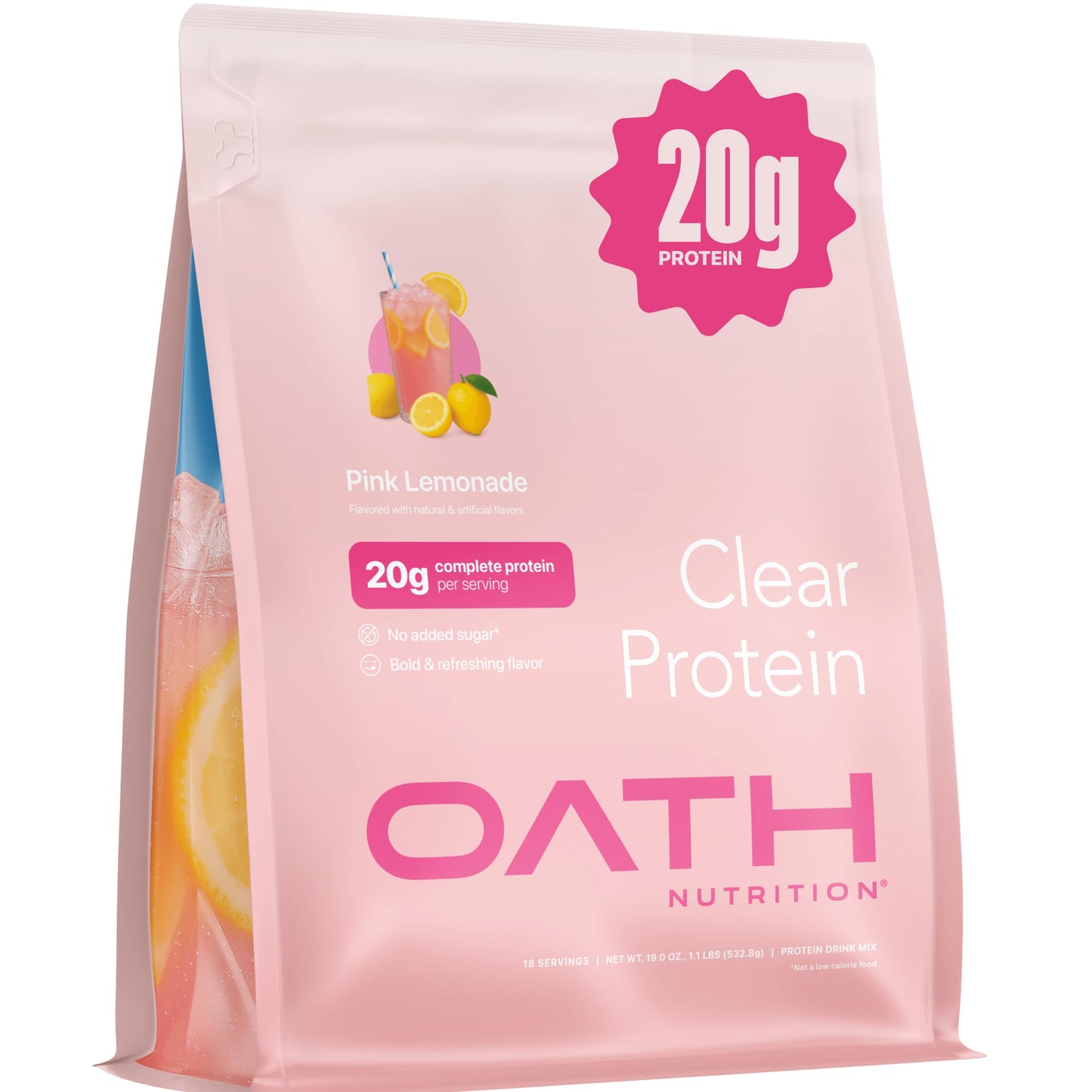 Oath Nutrition Clear Whey Isolate Protein Powder, Coconut Colada, 20g Complete Protein per Serving, No Added Sugar, Grass-Fed, 21 Servings