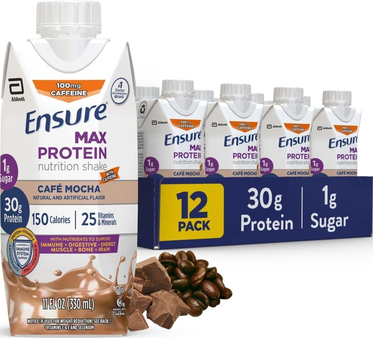 Ensure Max Protein Cherry Cheesecake Shake, 30g High Protein, 12 Pack