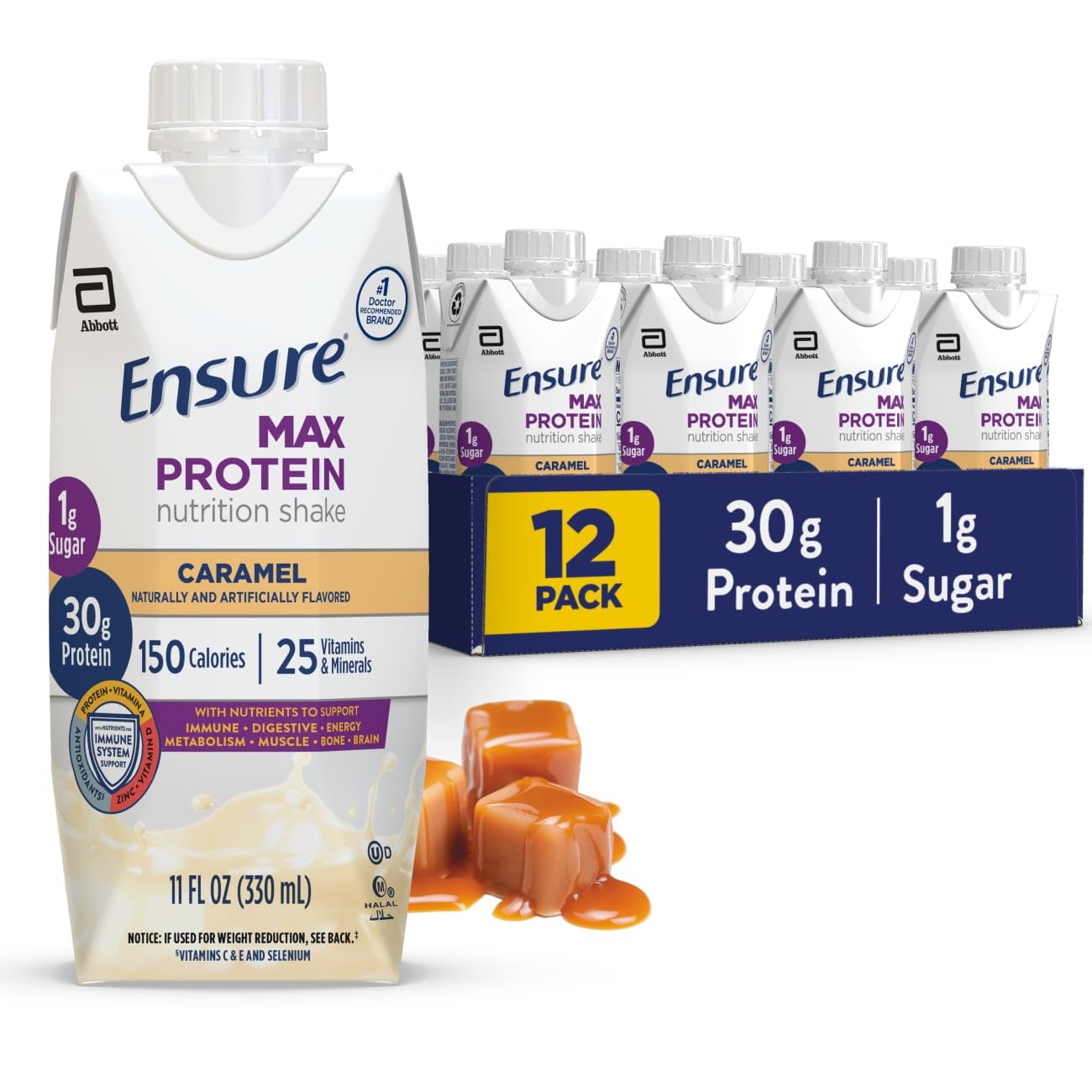 Ensure Max Protein Cherry Cheesecake Shake, 30g High Protein, 12 Pack