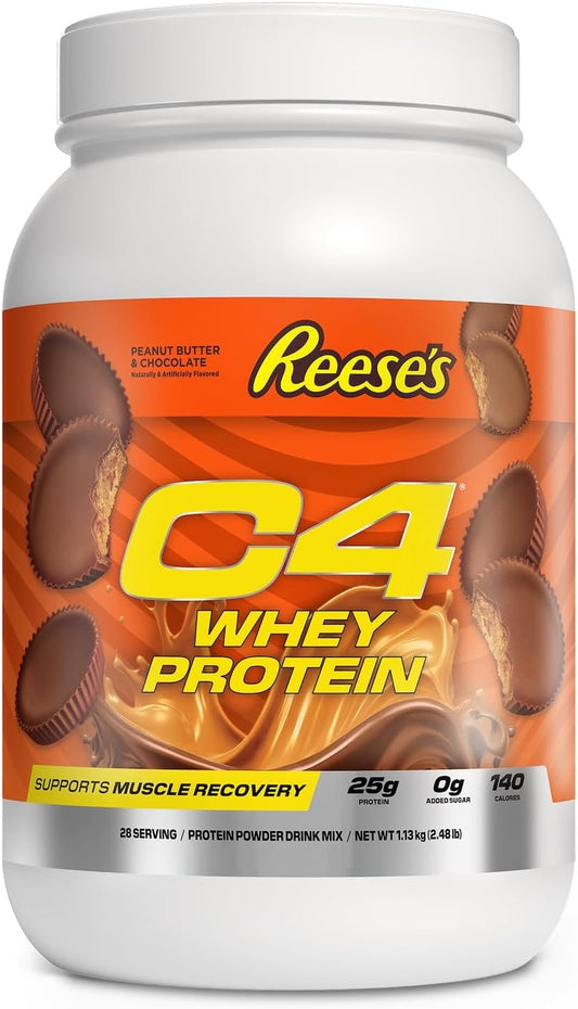 C4 Whey Protein, 25g of Protein, Reese's Peanut Butter & Chocolate, 28 Serv