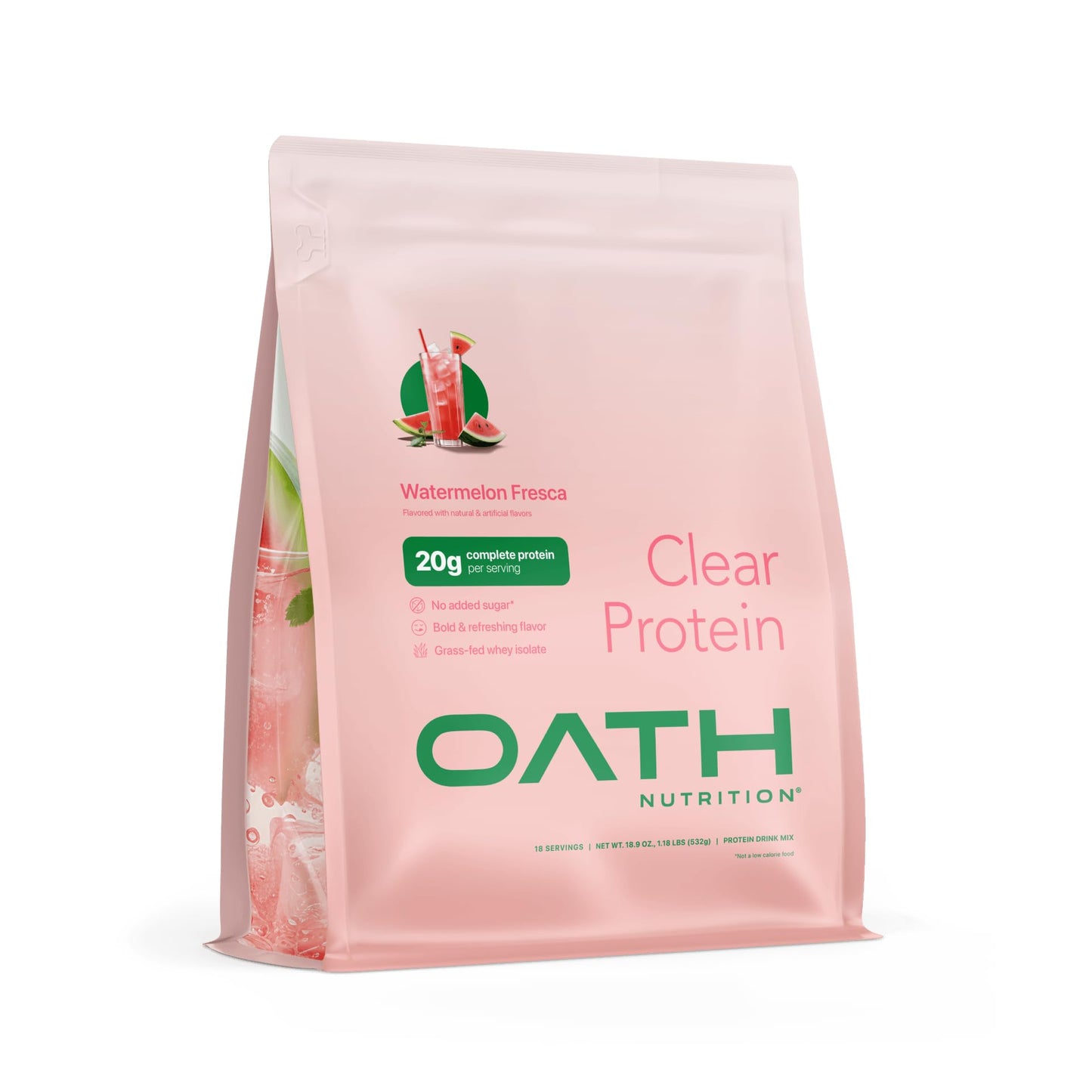 Oath Nutrition Clear Whey Isolate Protein Powder, Coconut Colada, 20g Complete Protein per Serving, No Added Sugar, Grass-Fed, 21 Servings