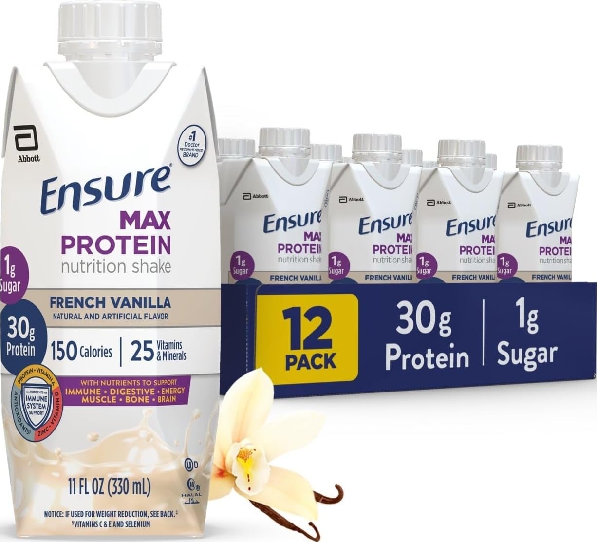 Ensure Max Protein Cherry Cheesecake Shake, 30g High Protein, 12 Pack