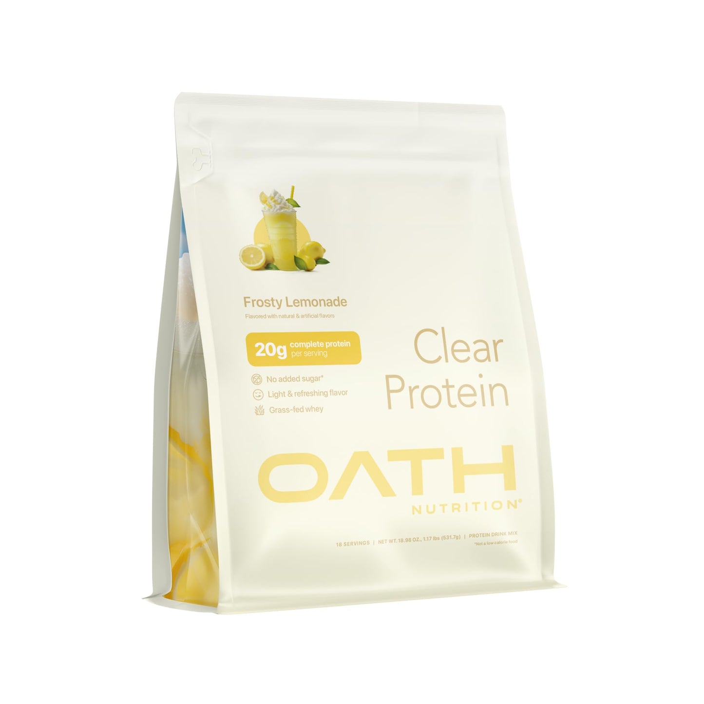 Oath Nutrition Clear Whey Isolate Protein Powder, Coconut Colada, 20g Complete Protein per Serving, No Added Sugar, Grass-Fed, 21 Servings