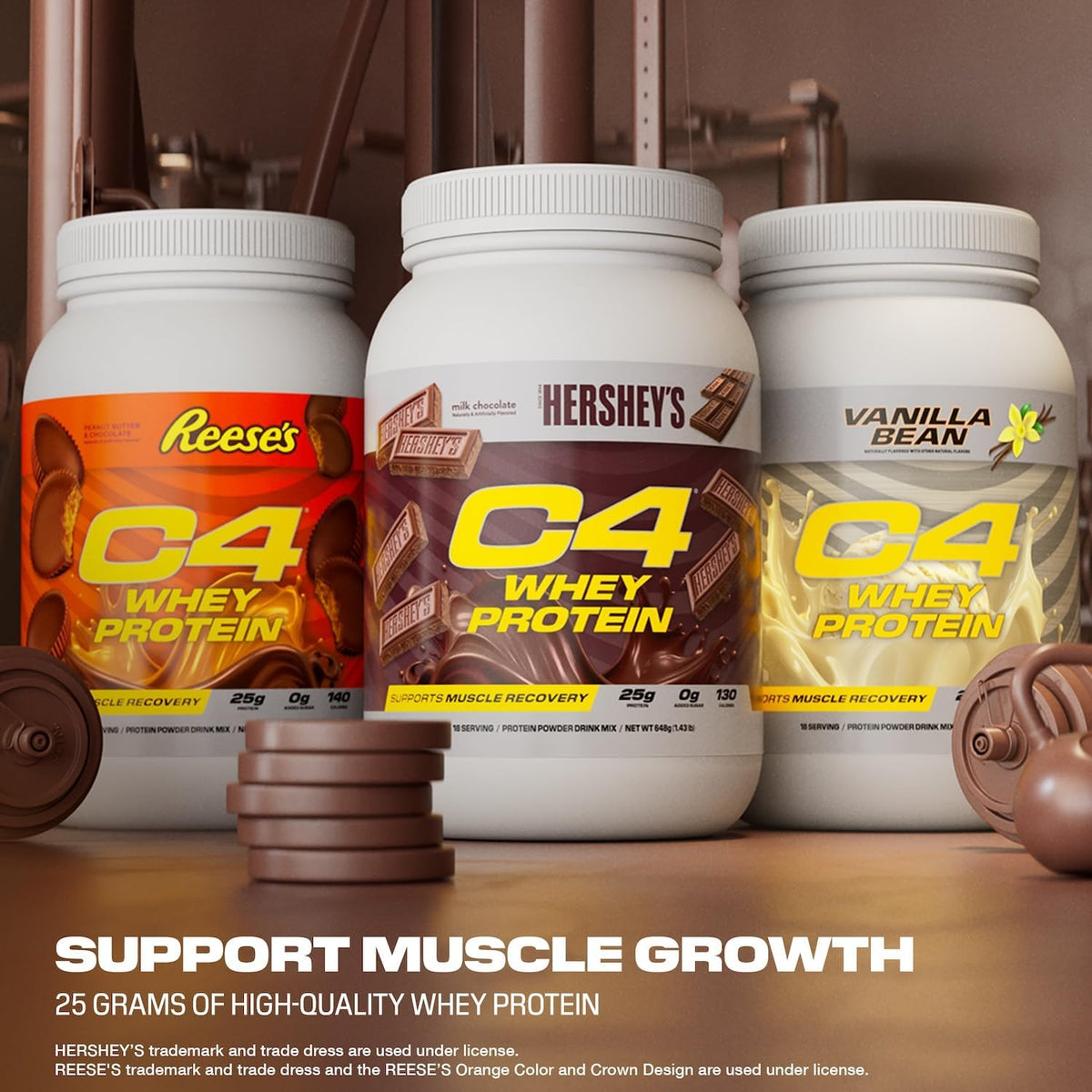 C4 Whey Protein, 25g of Protein, Reese's Peanut Butter & Chocolate, 28 Serv