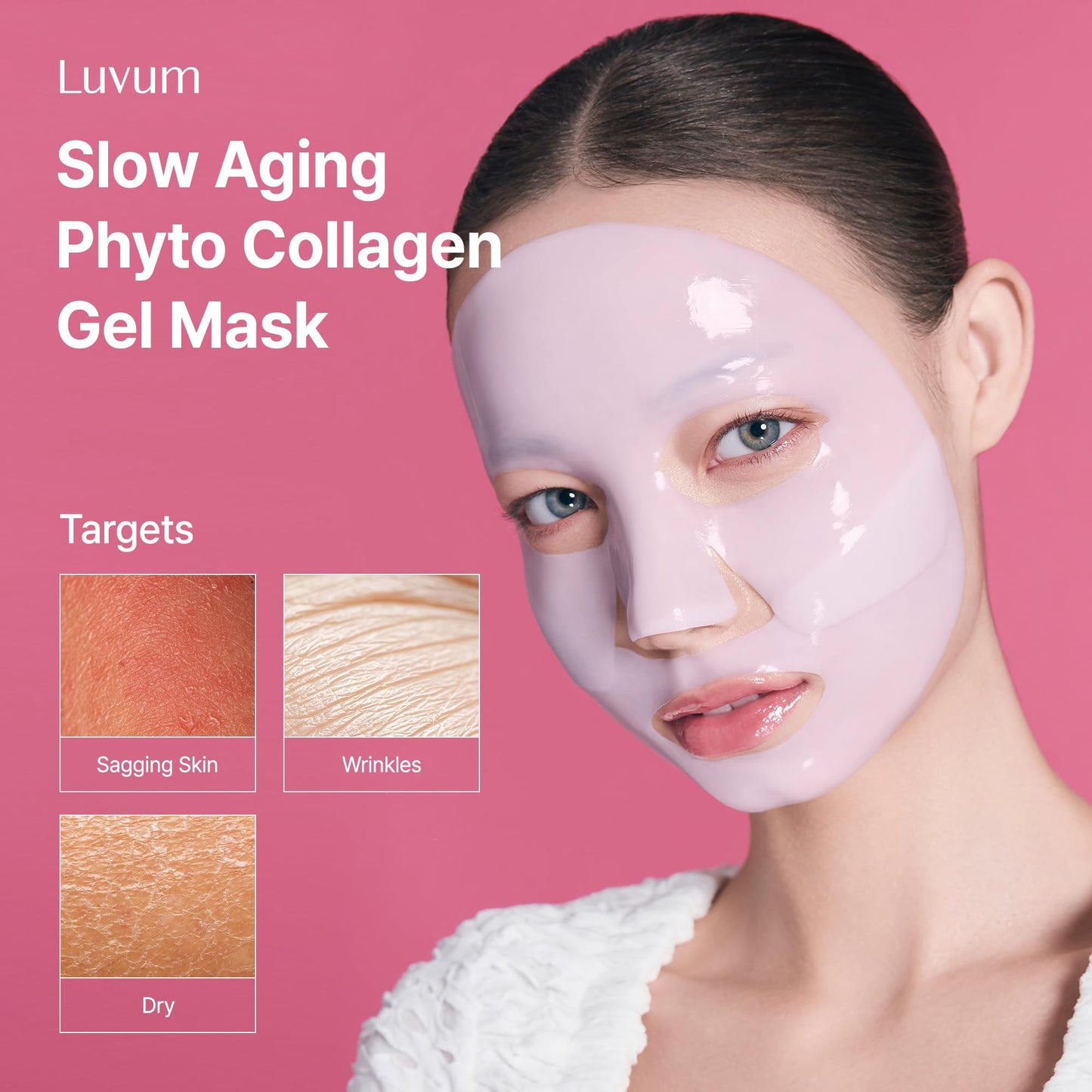 LUVUM Slow Aging Phyto Collagen Gel Mask, Collagen, Overnight Hydrogel Mask, 4+1 Pack