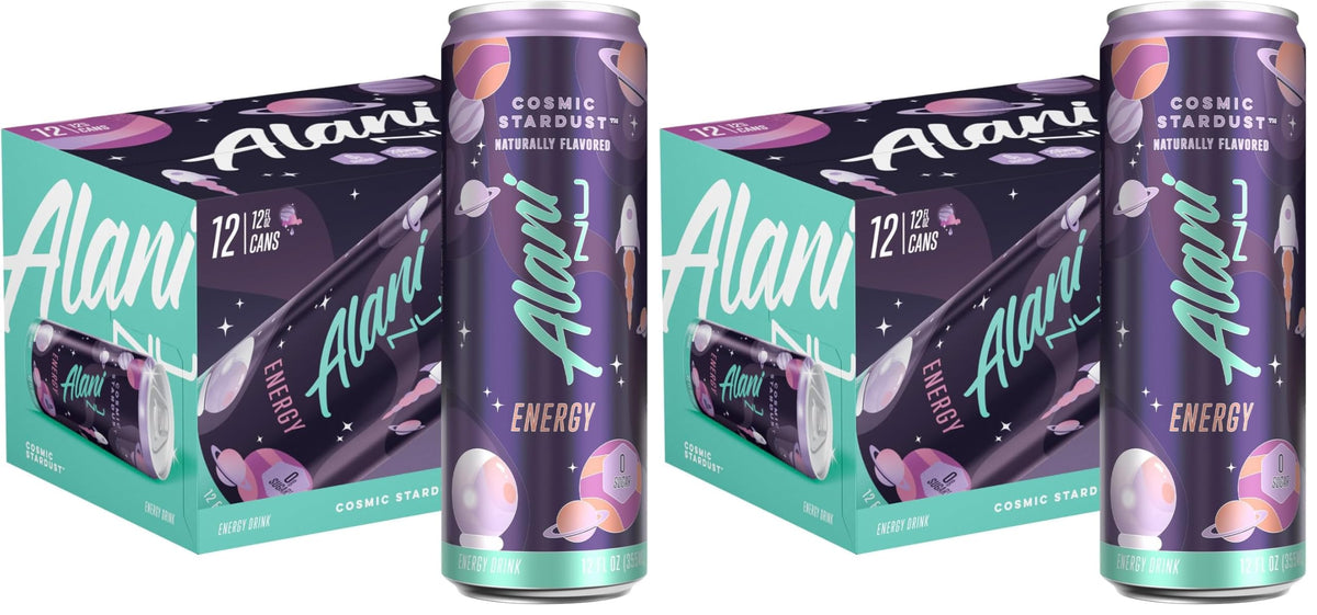 Alani Nu JUICY PEACH, Sugar Free, Low Calorie Energy Drinks, 200mg Caffeine, Biotin, B Vitamins, Zero Sugar, 10 Calories, 12 Fl Oz Cans, 24 Pack