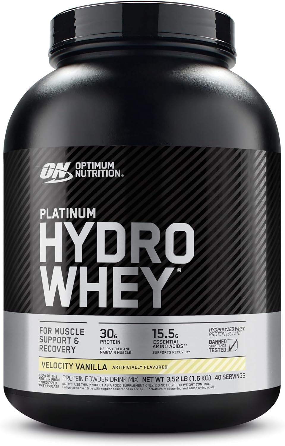 Optimum Nutrition Platinum Hydrowhey Protein Powder, Velocity Vanilla,3.5LB