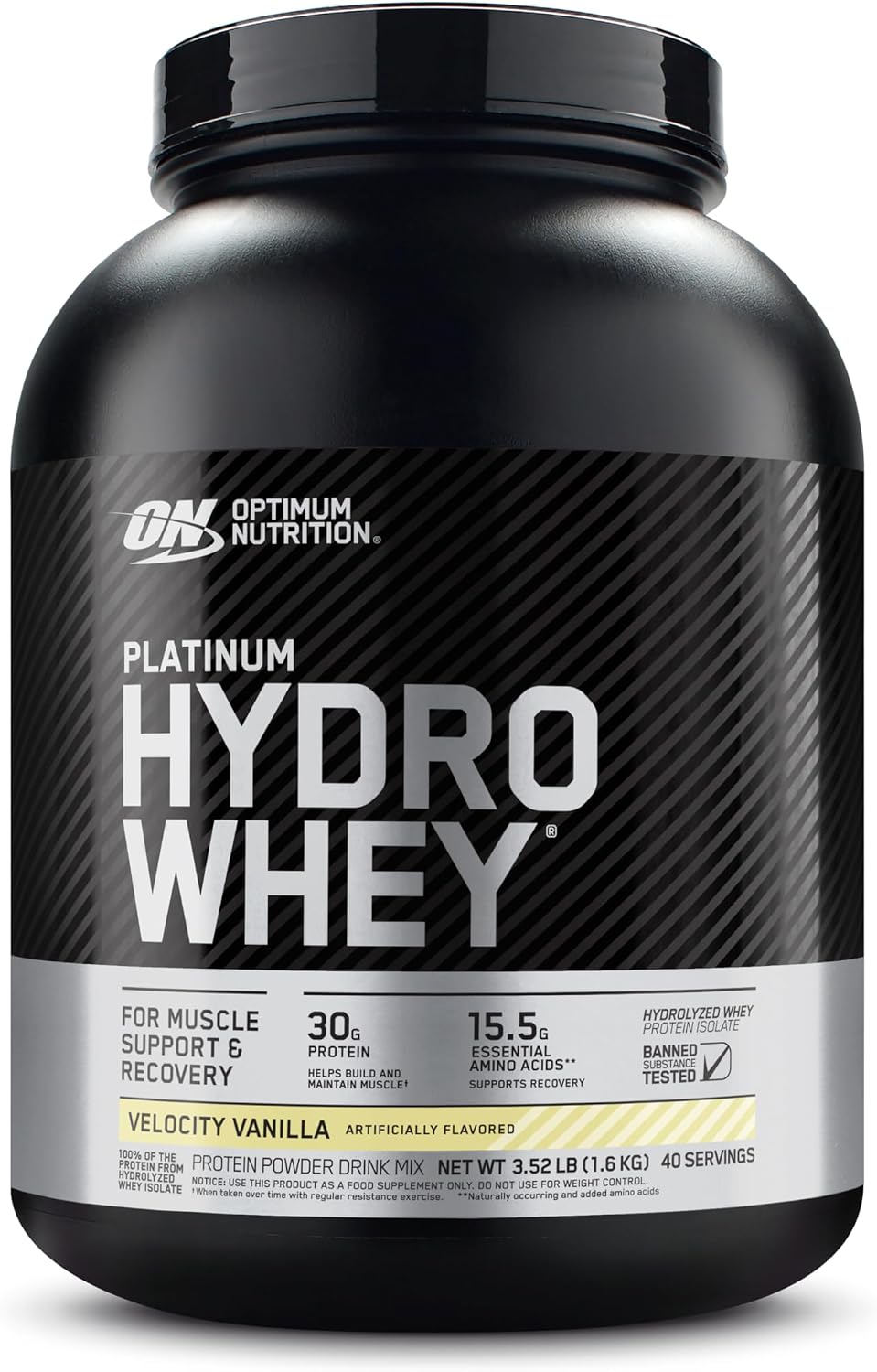 Optimum Nutrition Platinum Hydrowhey Protein Powder, Velocity Vanilla,3.5LB