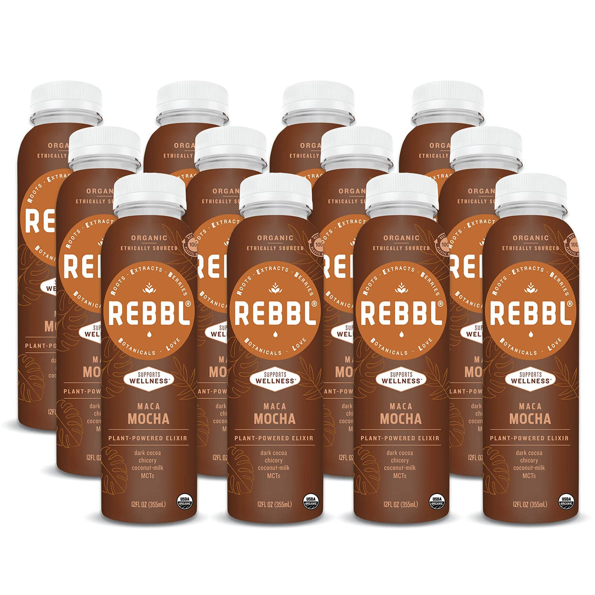 REBBL Plant Based Immunity Elixirs, Vanilla Protein, 12 Ounce (Pack of 12)