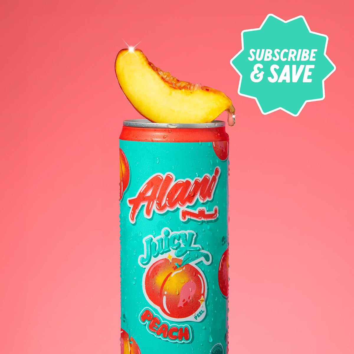 Alani Nu JUICY PEACH, Sugar Free, Low Calorie Energy Drinks, 200mg Caffeine, Biotin, B Vitamins, Zero Sugar, 10 Calories, 12 Fl Oz Cans, 24 Pack