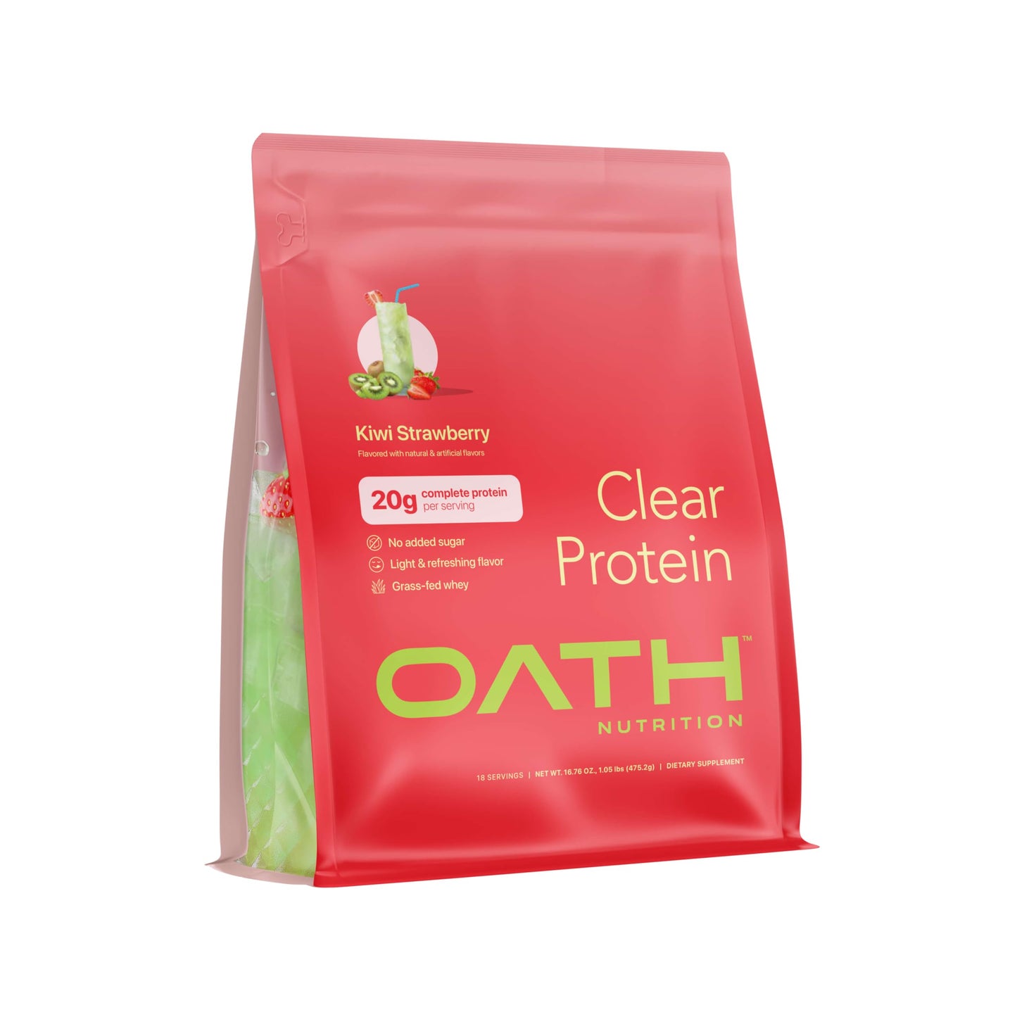 Oath Nutrition Clear Whey Isolate Protein Powder, Coconut Colada, 20g Complete Protein per Serving, No Added Sugar, Grass-Fed, 21 Servings