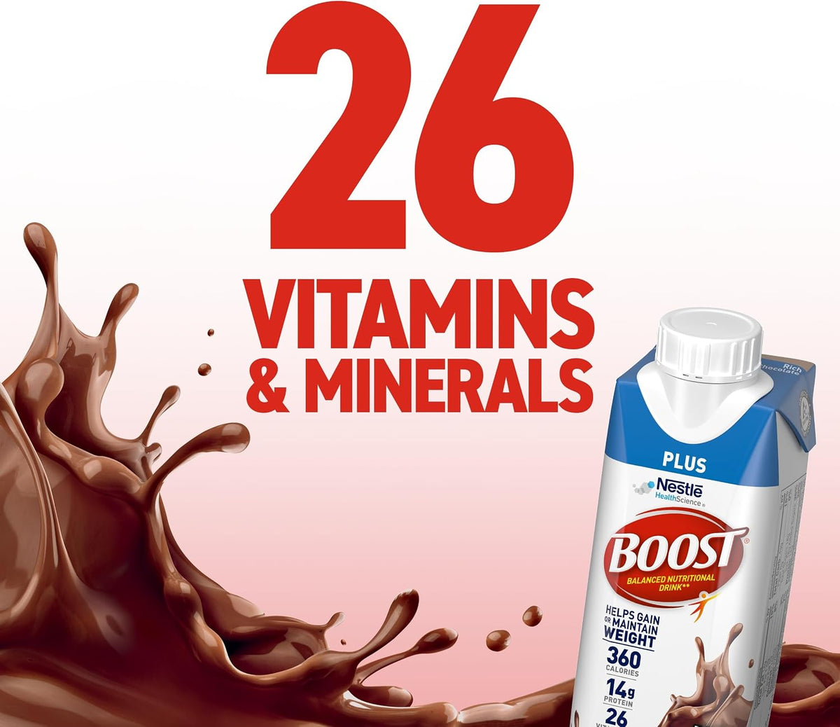 BOOST Plus Ready to Drink Nutritional Drink, Rich Chocolate, 24 Pack