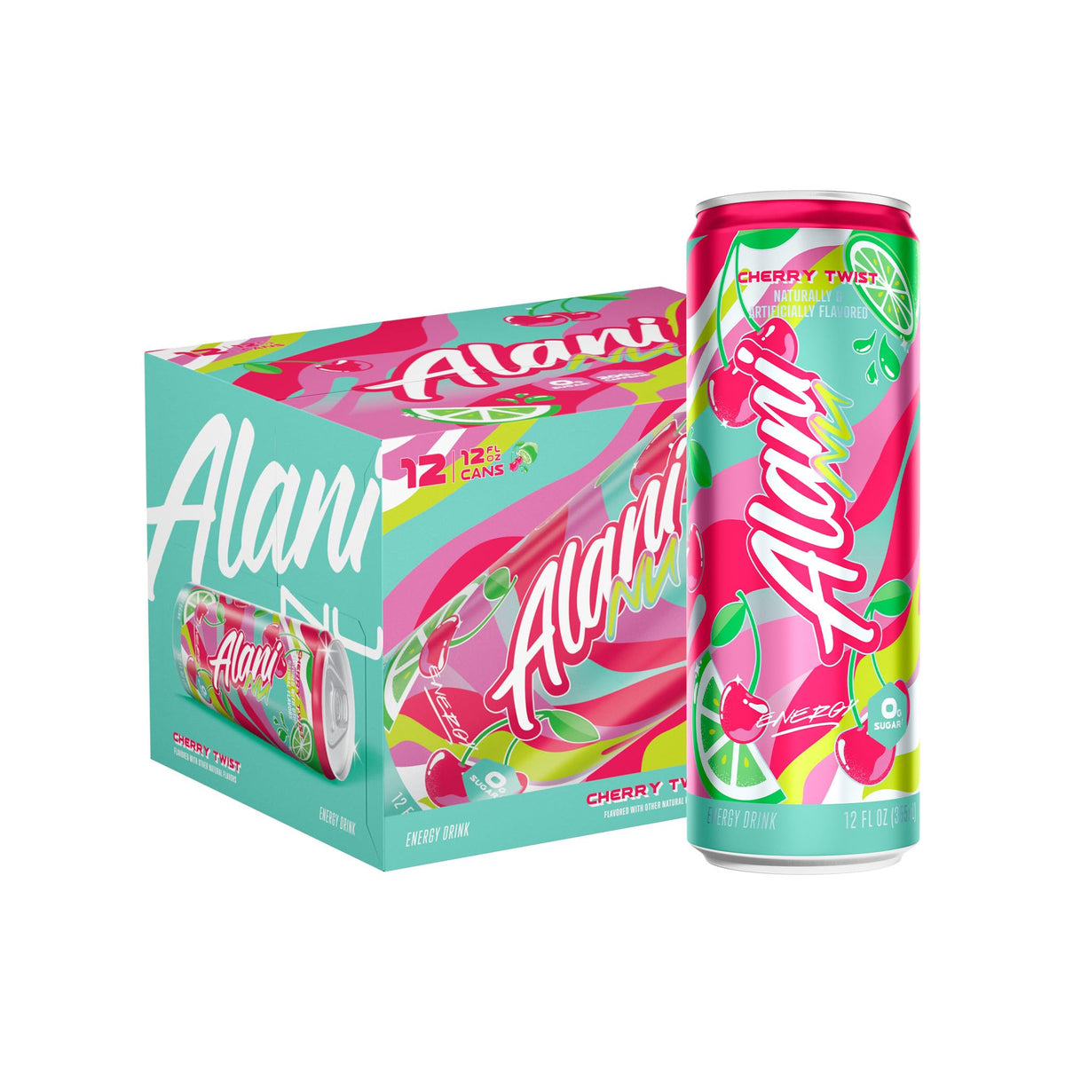 Alani Nu JUICY PEACH, Sugar Free, Low Calorie Energy Drinks, 200mg Caffeine, Biotin, B Vitamins, Zero Sugar, 10 Calories, 12 Fl Oz Cans, 24 Pack