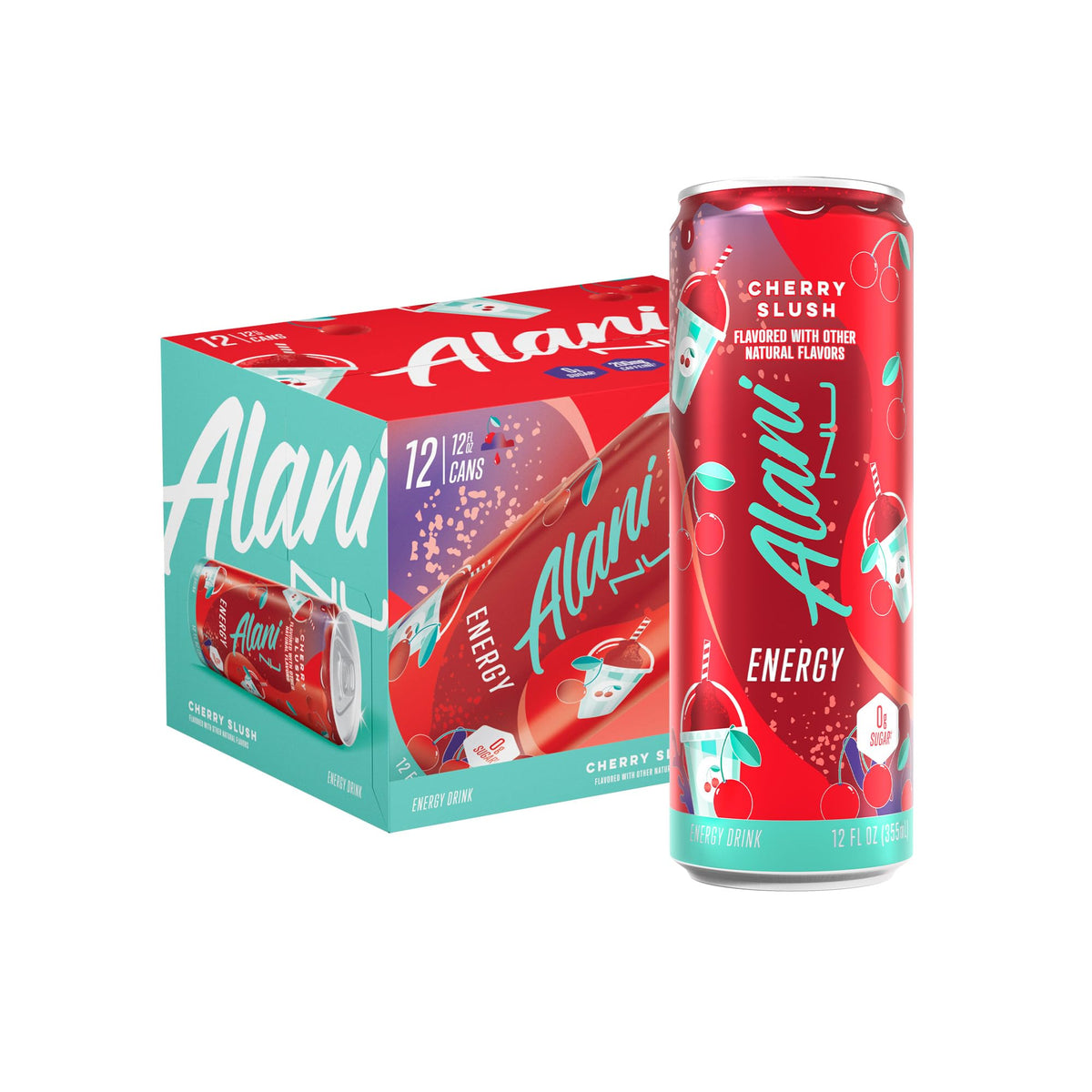 Alani Nu JUICY PEACH, Sugar Free, Low Calorie Energy Drinks, 200mg Caffeine, Biotin, B Vitamins, Zero Sugar, 10 Calories, 12 Fl Oz Cans, 24 Pack