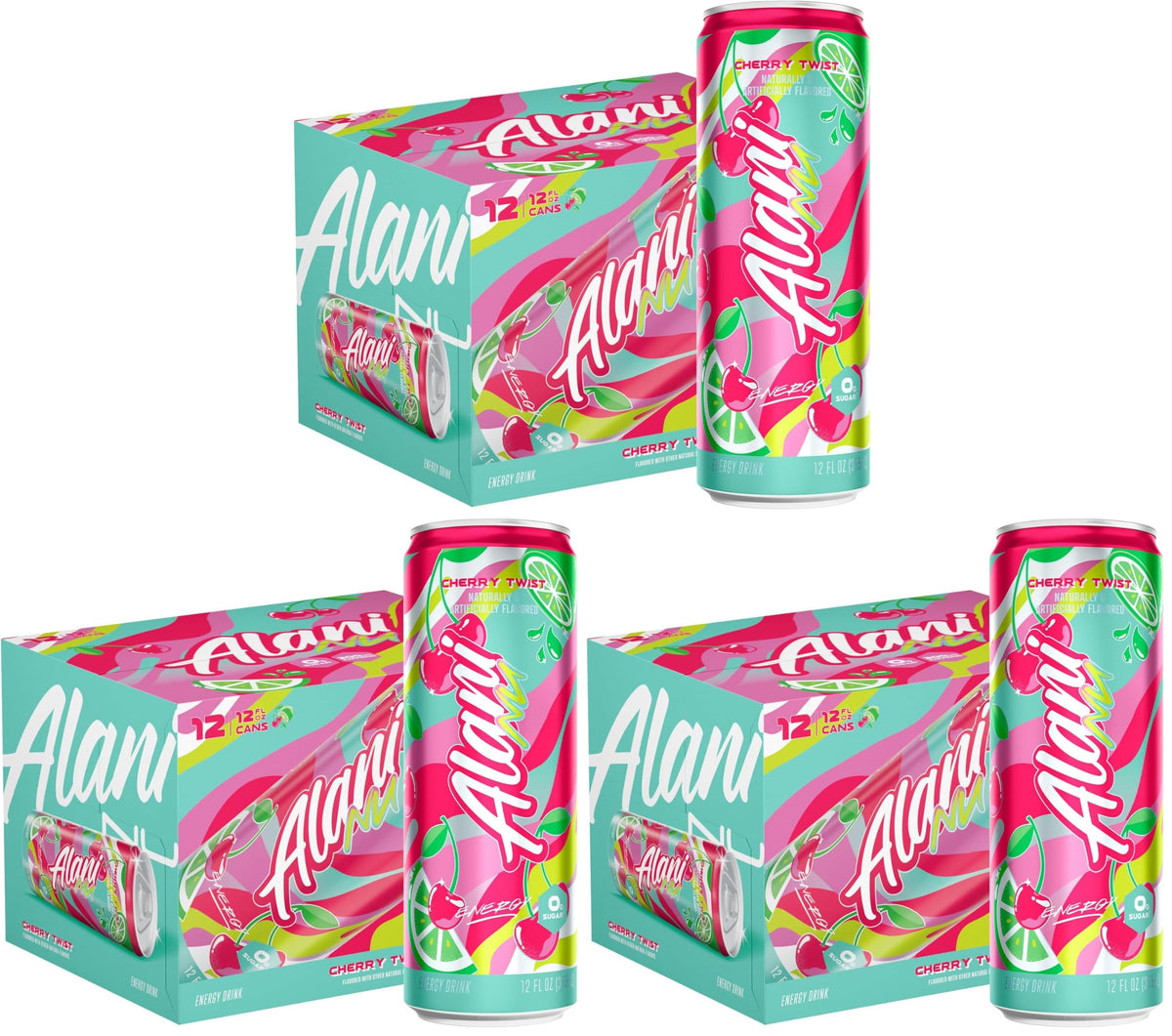 Alani Nu JUICY PEACH, Sugar Free, Low Calorie Energy Drinks, 200mg Caffeine, Biotin, B Vitamins, Zero Sugar, 10 Calories, 12 Fl Oz Cans, 24 Pack