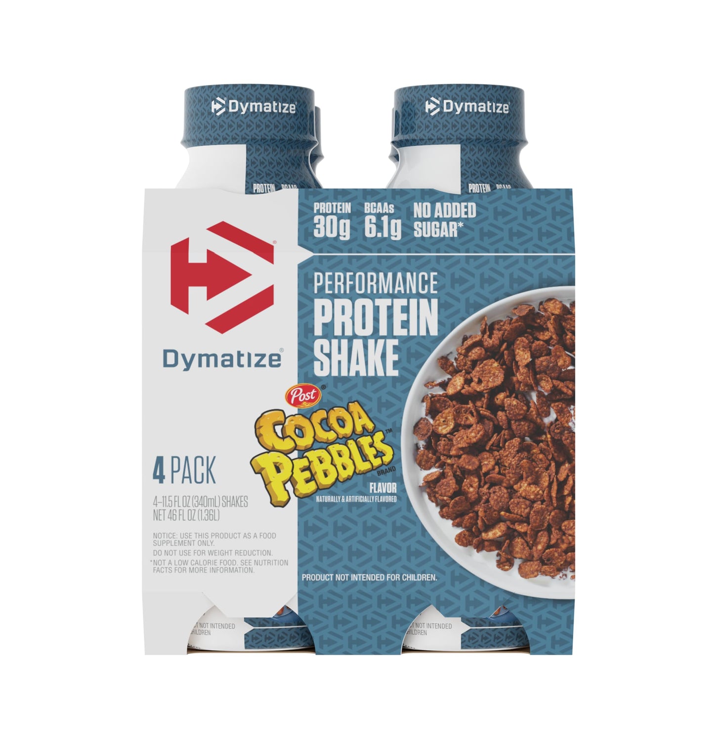 Dymatize Performance Protein Shake, Fruity Pebbles, 30g Protein, 6.2g BCAA for Muscle Recovery, No Added Sugar, Low Fat, 24 Vitamins and Minerals, Gluten-Free, Ready to Drink, On-the-Go Snack, 11.5fl oz, 12 pack