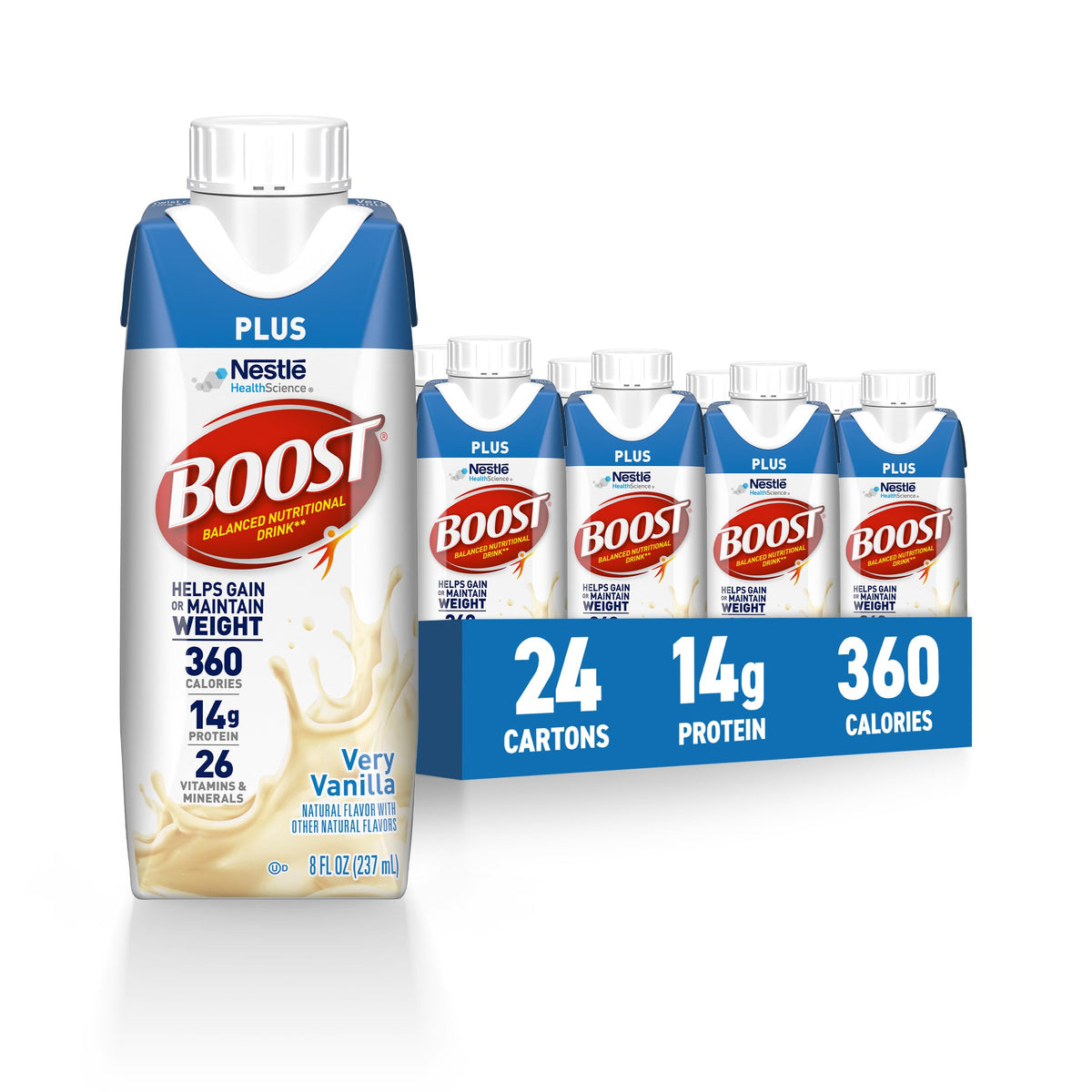 BOOST Plus Ready to Drink Nutritional Drink, Rich Chocolate, 24 Pack