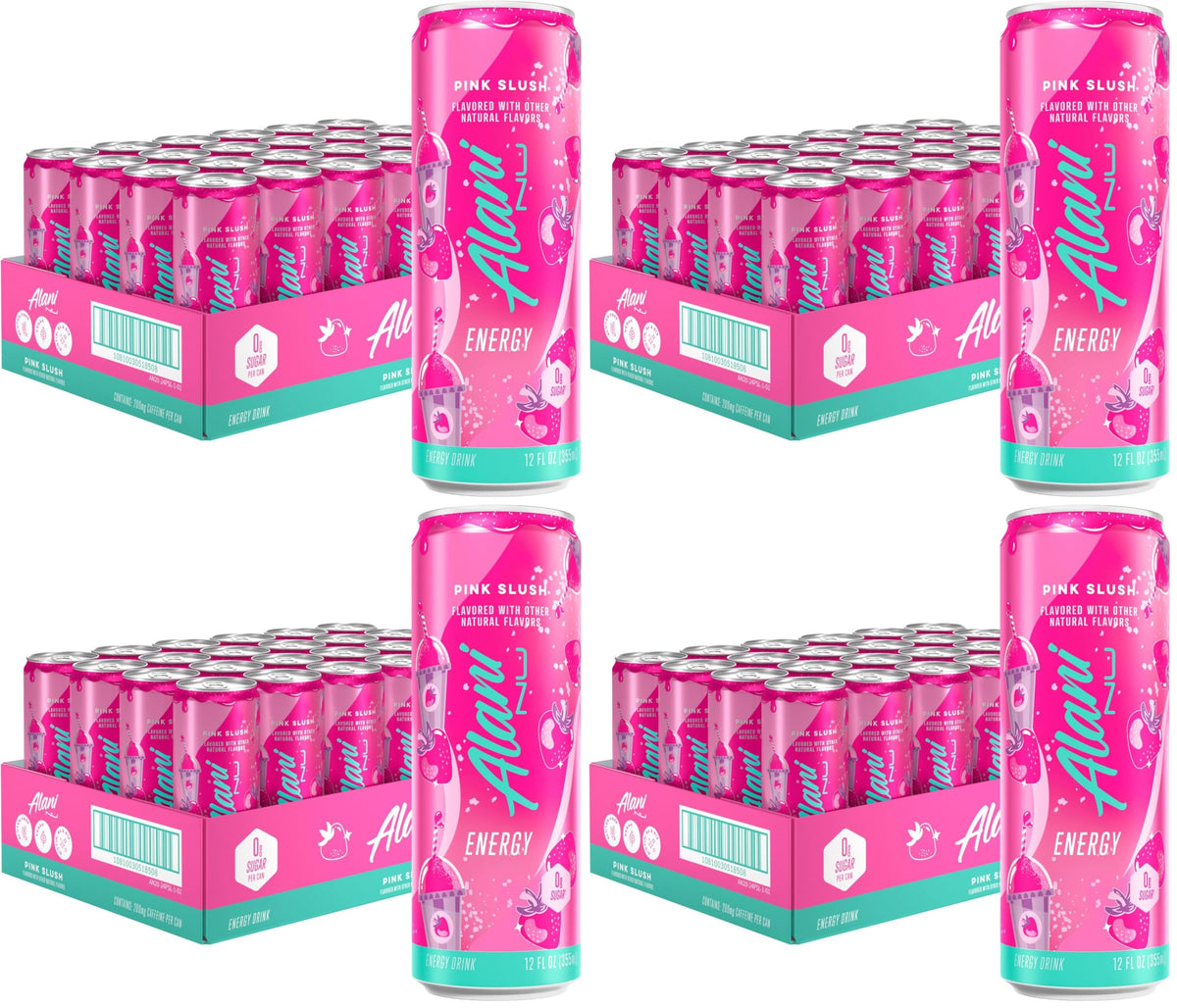 Alani Nu JUICY PEACH, Sugar Free, Low Calorie Energy Drinks, 200mg Caffeine, Biotin, B Vitamins, Zero Sugar, 10 Calories, 12 Fl Oz Cans, 24 Pack