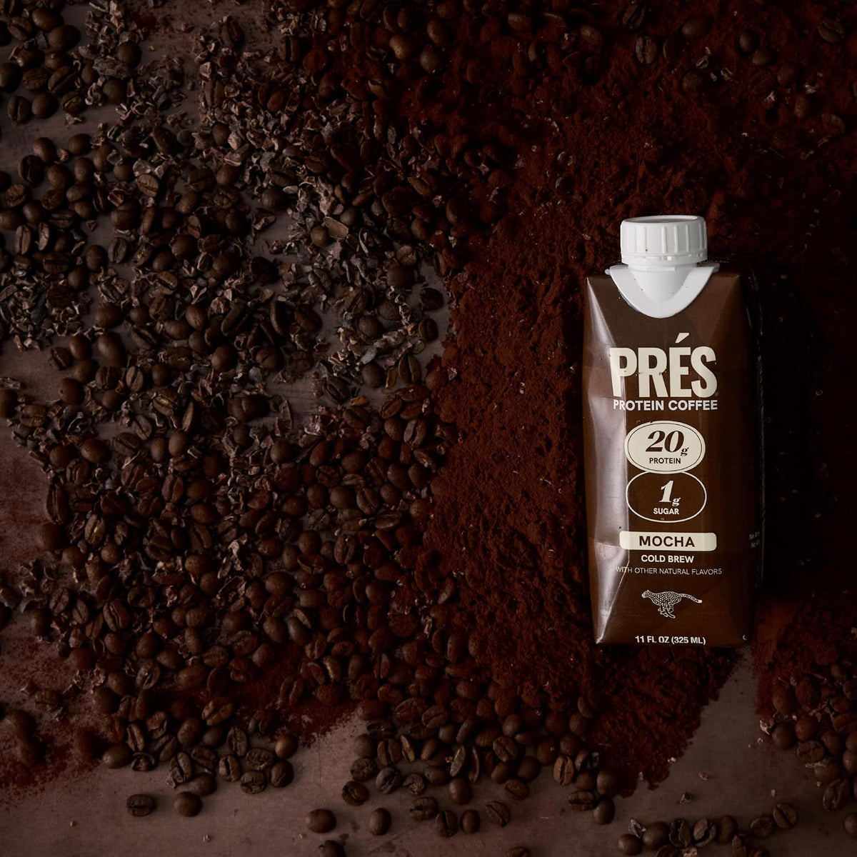 PRES Protein Coffee, Mocha, High Protein, Real Cold Brew, 20g Protein, 1g Sugar, 100 Calories, Protein Snacks, No Added Sugar, Coffee, Breakfast, Protein, Kosher, Soy Free, Nut Free, Non-GMO, Low Carb (12 Pack)