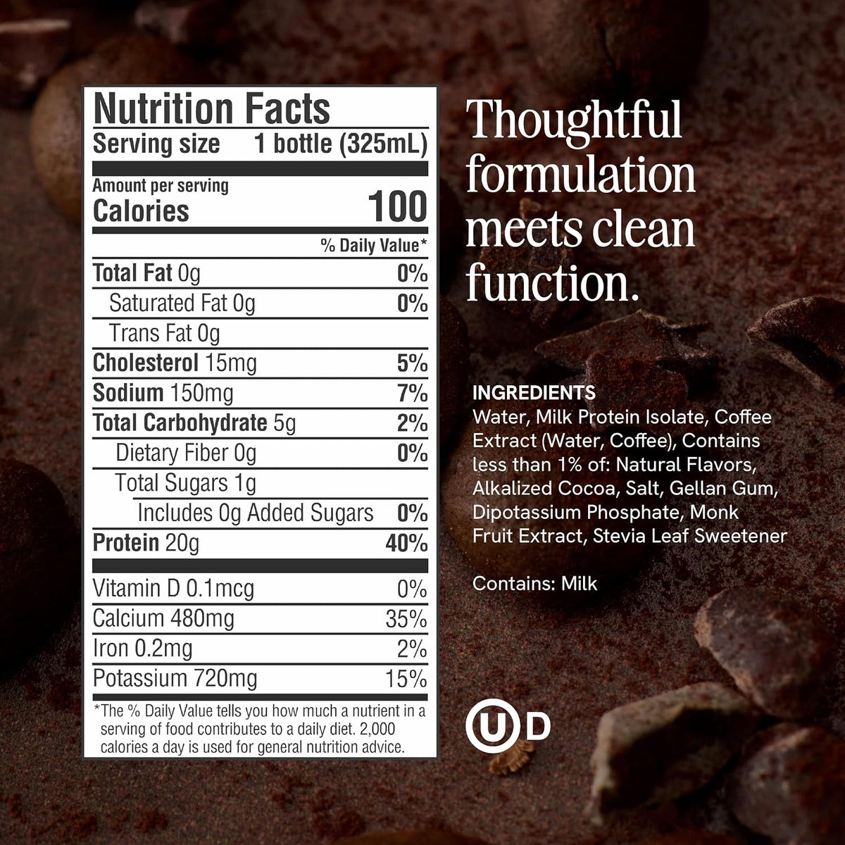 PRES Protein Coffee, Mocha, High Protein, Real Cold Brew, 20g Protein, 1g Sugar, 100 Calories, Protein Snacks, No Added Sugar, Coffee, Breakfast, Protein, Kosher, Soy Free, Nut Free, Non-GMO, Low Carb (12 Pack)